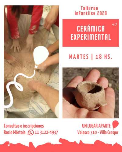 Taller de Ceramica Experimental para Infantes y Adolescentes